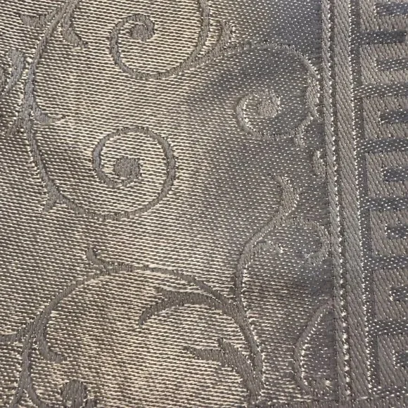 Sold🎈Damask Tablecloth Rectangular Floral Swirl Greek Key Border White - Picture 6 of 11